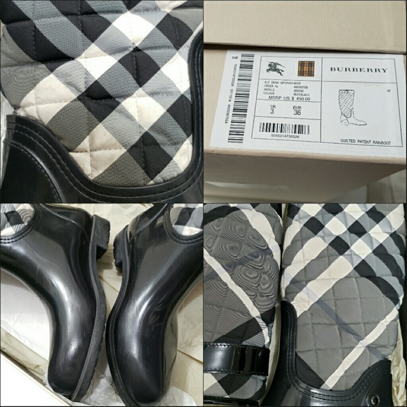 Burberry Quilted Patent Rainboot US 6 - Picture 6 of 8